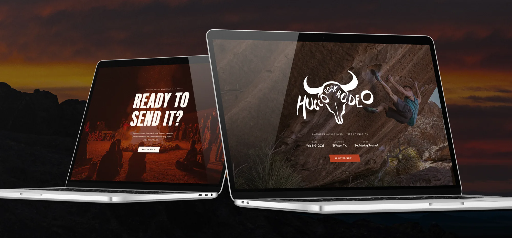 Hueco Rock Rodeo landing page hero